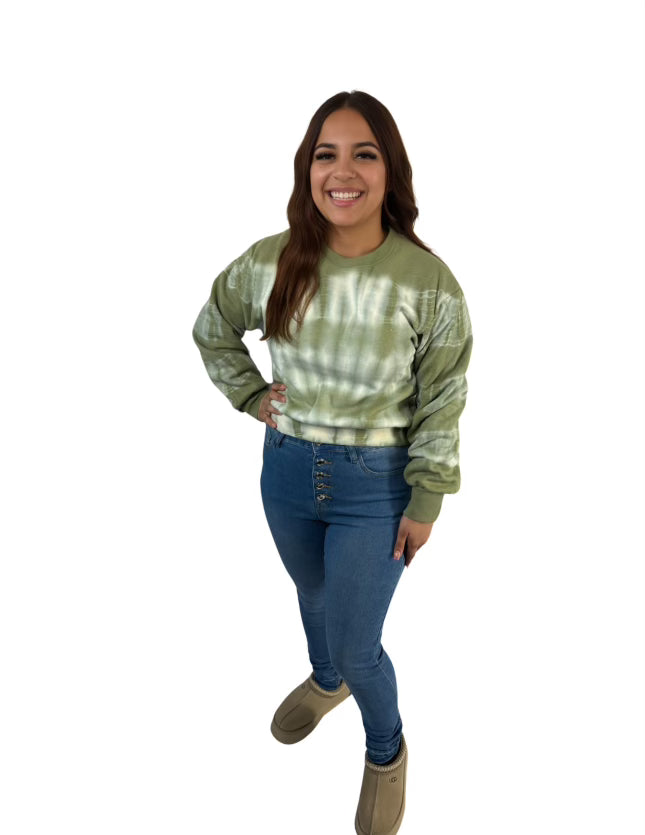 Green Tie Dye Sweater