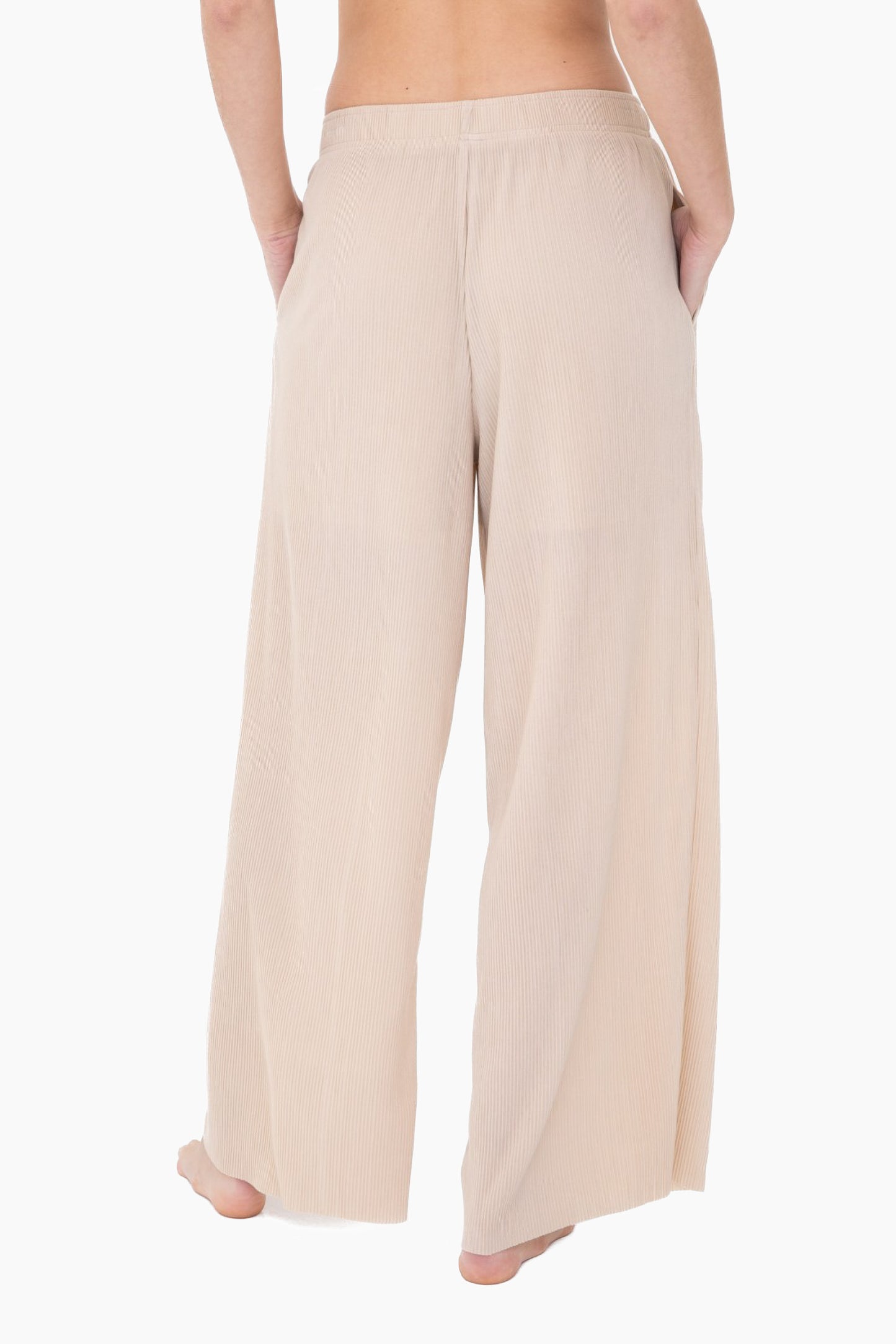 Natural Micro Pleated Pants