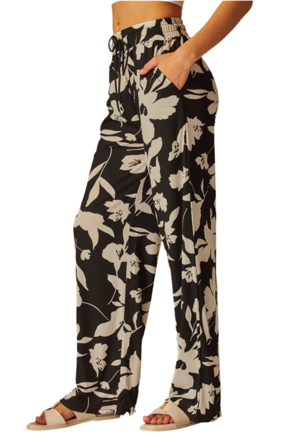 Floral Print Drawstring Pants