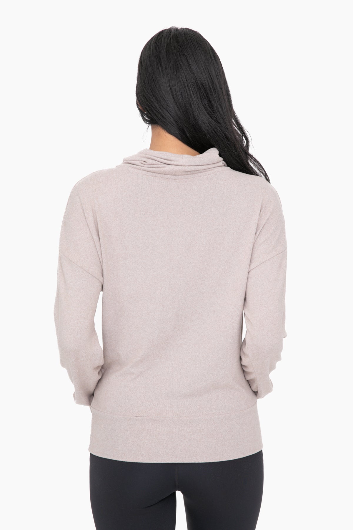 Mocha Brushed Cowl Neck Pullover