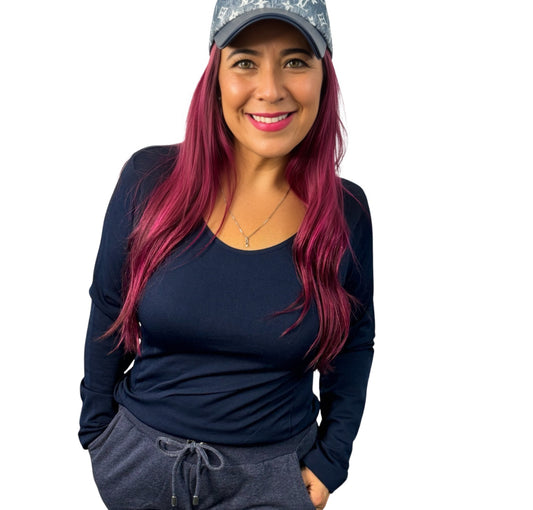 Navy Essentials Long Sleeve Top