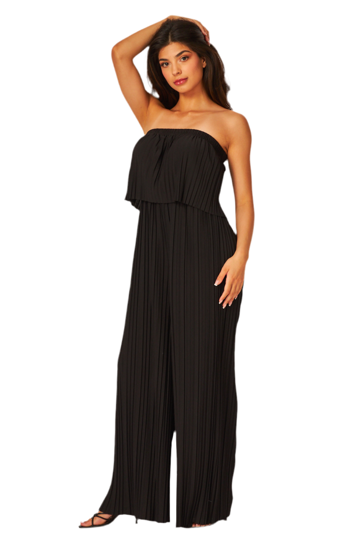 Strapless Pleated Jumpsuit