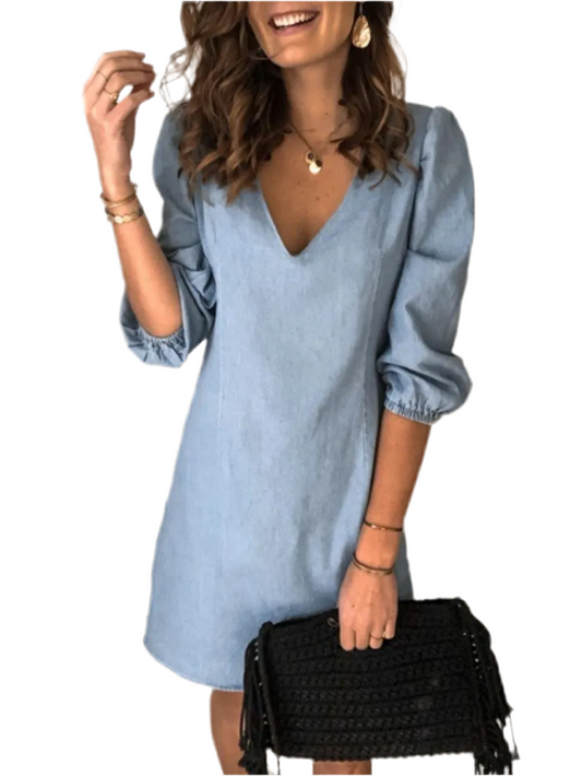 V Neck Half Sleeve Dress