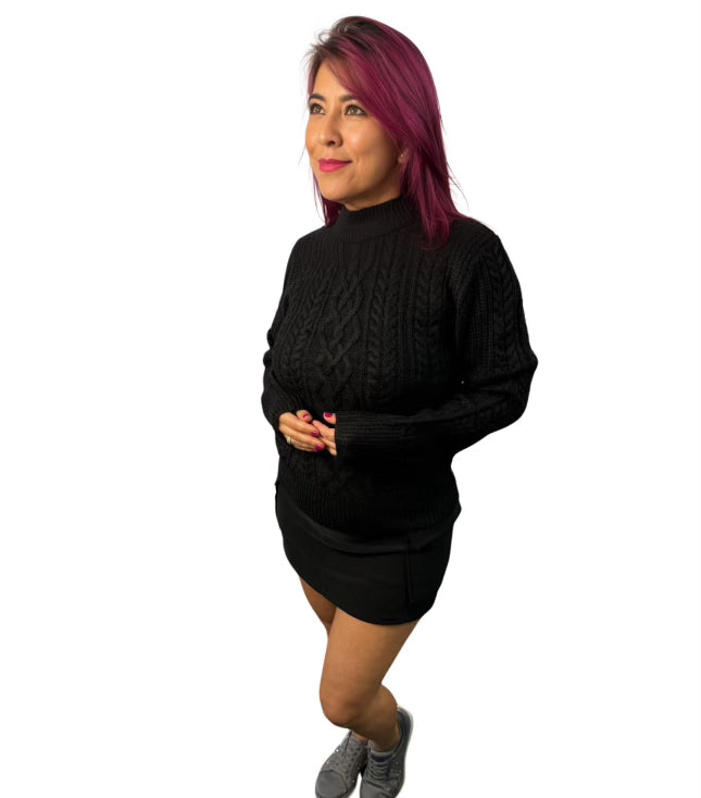 Black Cable Knit Sweater