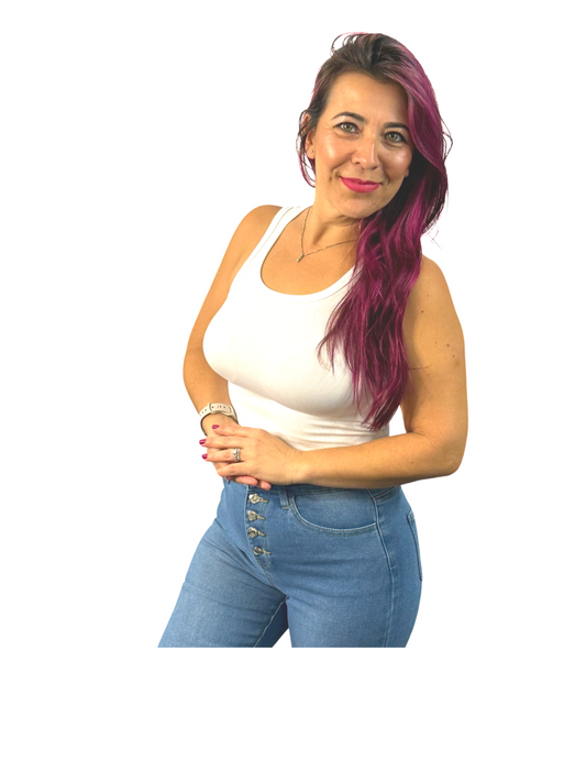 White Square Neck Crop Top