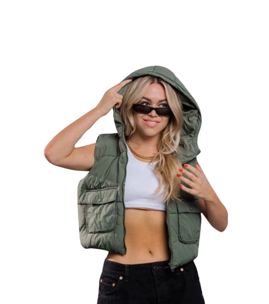 Happy Vest, Sage & Pink