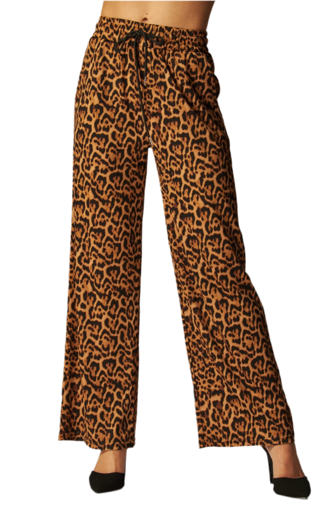 Leopard Print Drawstring Pants