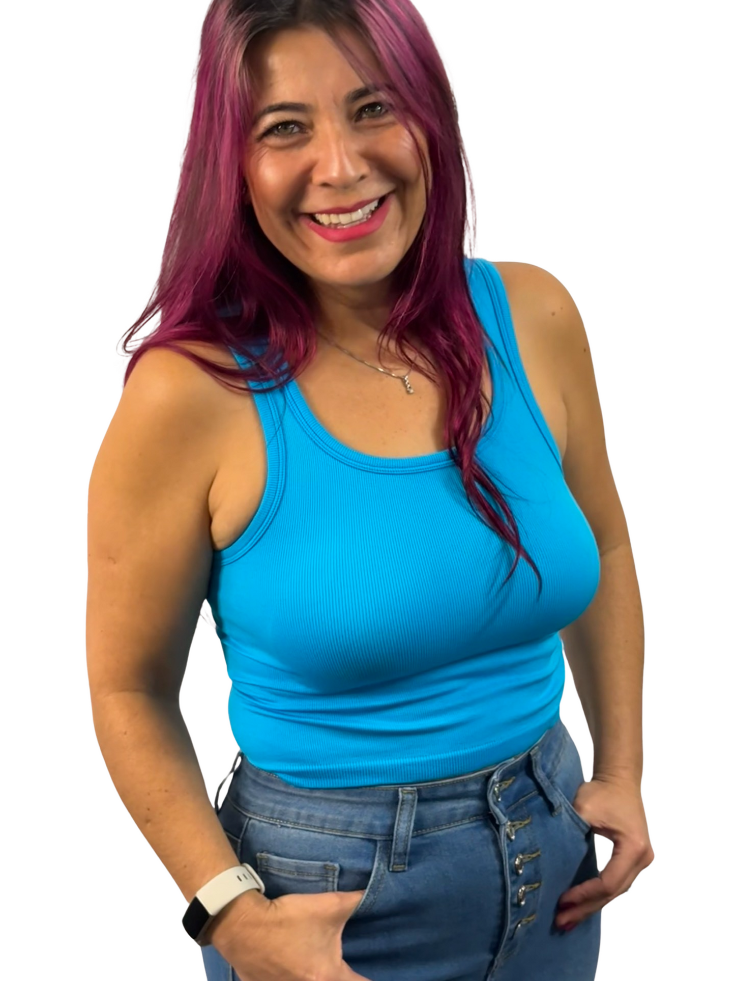 Sky Blue Square Neck Crop Top