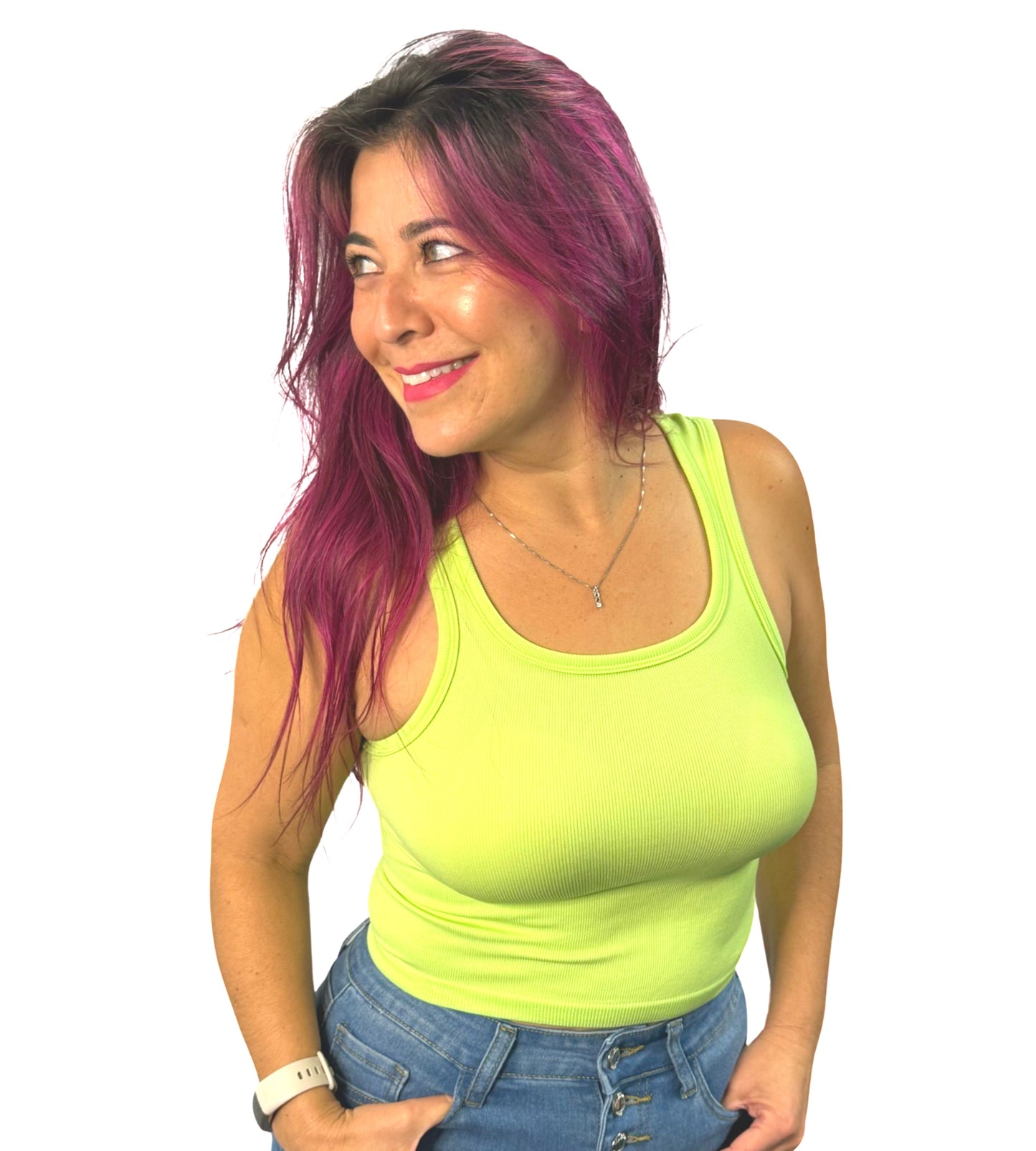 Bright Sage Square Neck Crop Top